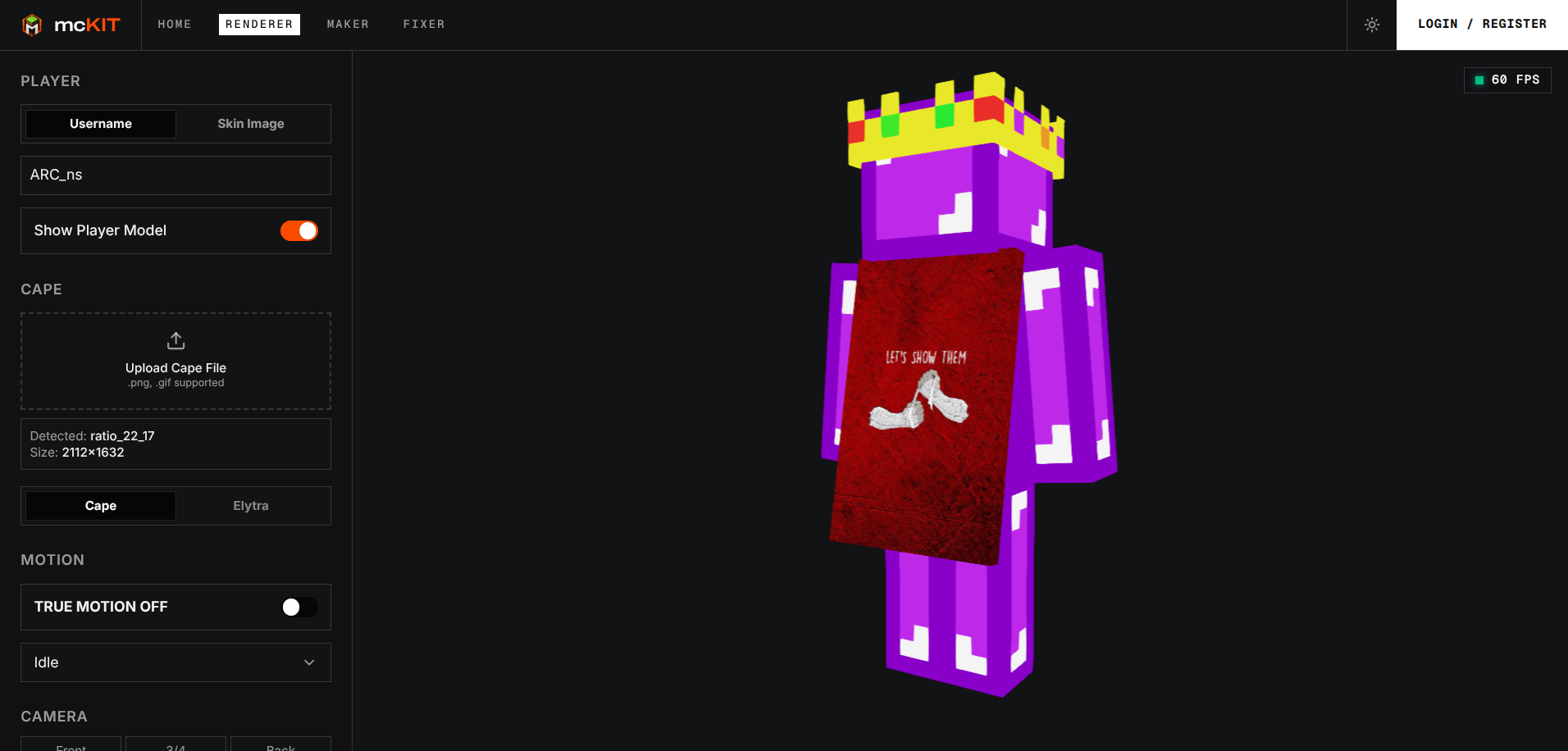 CapeRenderer 3D real-time preview